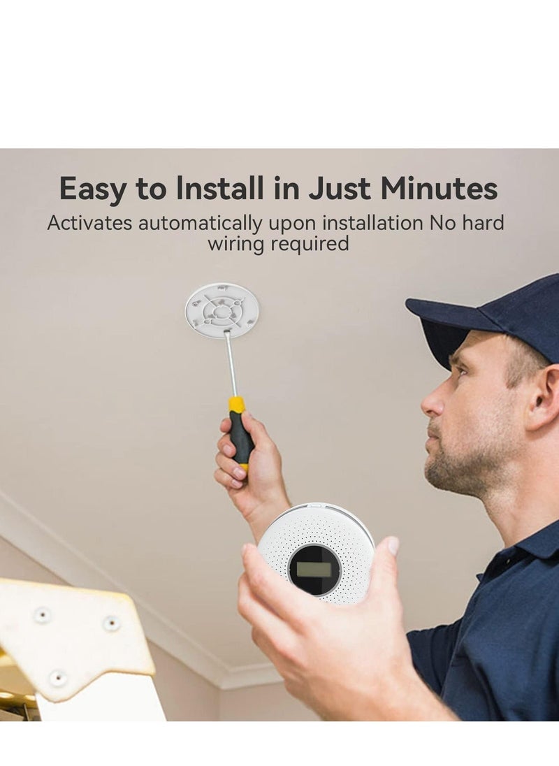 Y&D - Detector Carbon Monoxide Combo,DMG Dual Sensor Alarm and Replaceable Battery with Digital Display for Travel, Home - Image 1