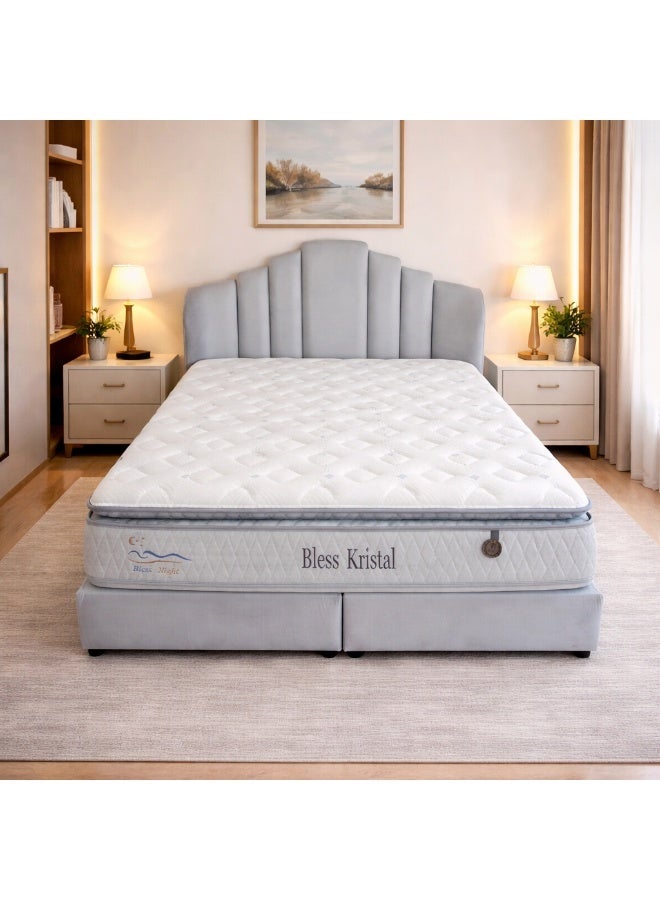 Bless Night Krystal Premium 30CM 3-Zone Pocket Spring Mattress – Memory Foam Comfort, Orthopedic Support, Motion Isolation Luxury Bed Mattress - Image 1