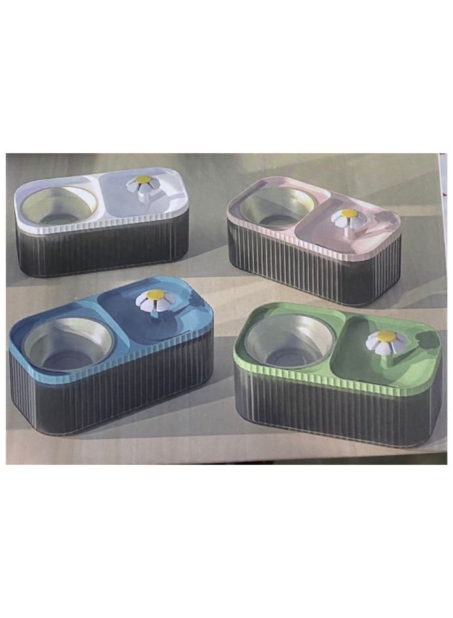 Pet Water Fountain with Food Bowl - Random Color - Image 5