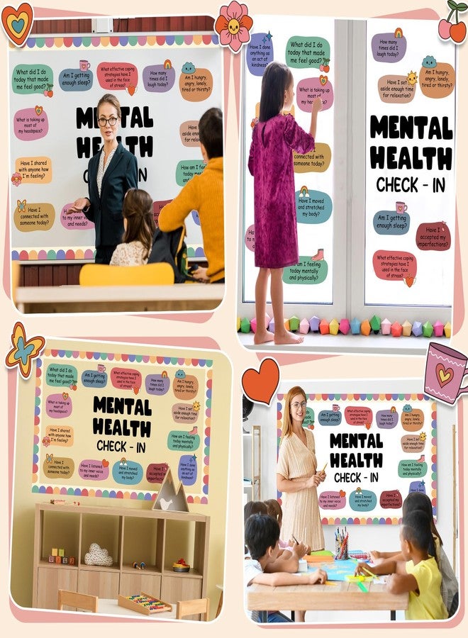 Justforjoyful مجموعة لوحة إعلانات الصحة النفسية، ديكورات صفية ملهمة، ملصقات للتوعية بالصحة النفسية، قصاصات فنية لتنمية العقلية، ديكور مكتب علاجي للمعلمين والمرشدين التربويين، ديكور جدار سبورة. - Image 5