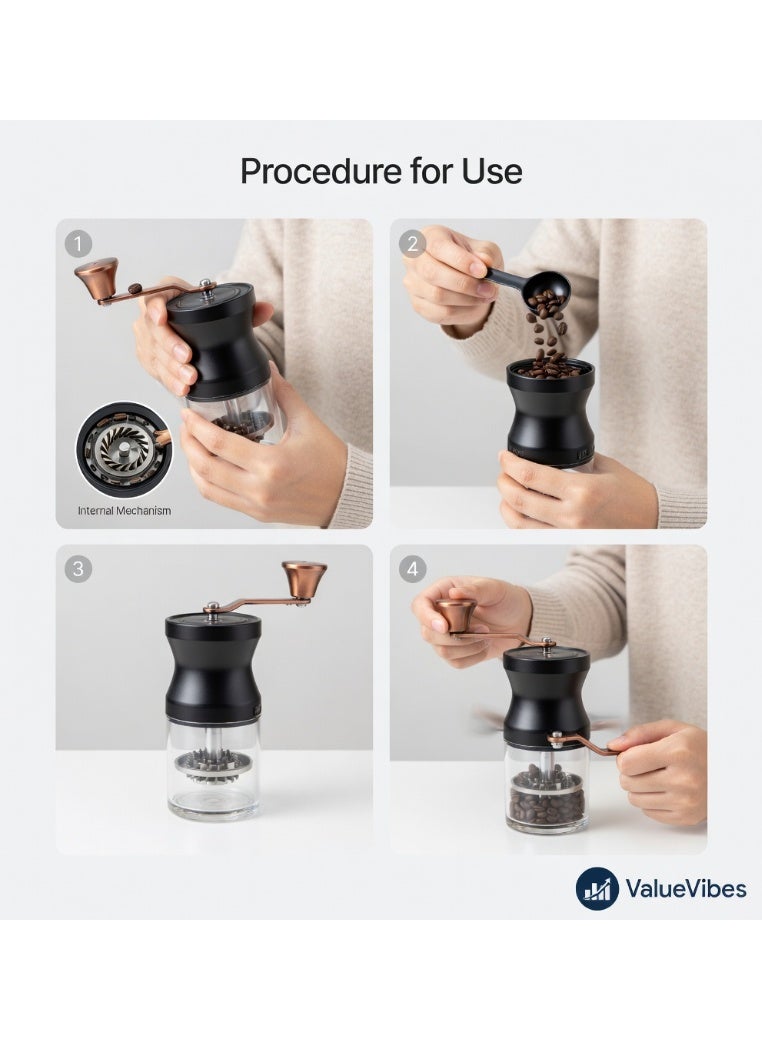 VALUEVIBES V60 Pour Over Coffee Maker 9-Piece Set | Manual Coffee Brewing Kit with Grinder, Kettle, Scale & Dripper | All-in-1 Travel & Camping Coffee Gift Set - Image 3