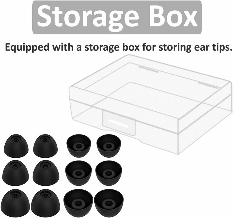 JNSA Replacement Earbuds Tips Silicone Ear Tips for Ray-con Everyday Earbuds, Earphones Eartips S/M/L 3 Size 6 Pairs,Black 532 - Image 3