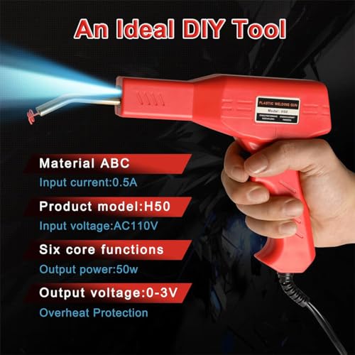 Serplex® 50W Plastic Welding Kit with 200Pcs Staples, Plastic Welder Plastic Welding Machine Plastic Welding Gun Plastic Car Bumper Repair Kit Plastic Repair Kit for Car Bumper/Kayak/Plastic Product - Image 2
