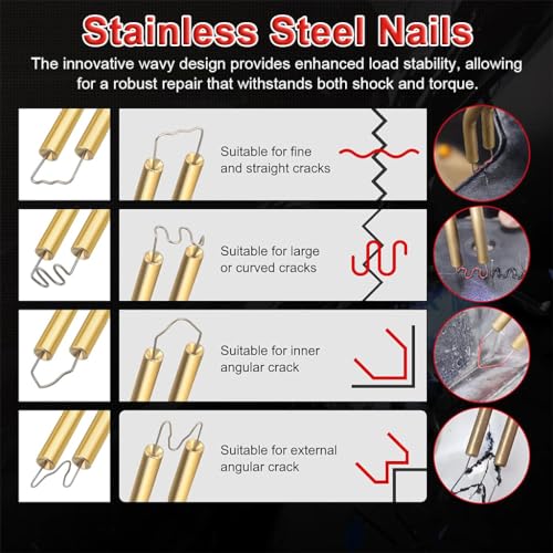 Serplex® 50W Plastic Welding Kit with 200Pcs Staples, Plastic Welder Plastic Welding Machine Plastic Welding Gun Plastic Car Bumper Repair Kit Plastic Repair Kit for Car Bumper/Kayak/Plastic Product - Image 3