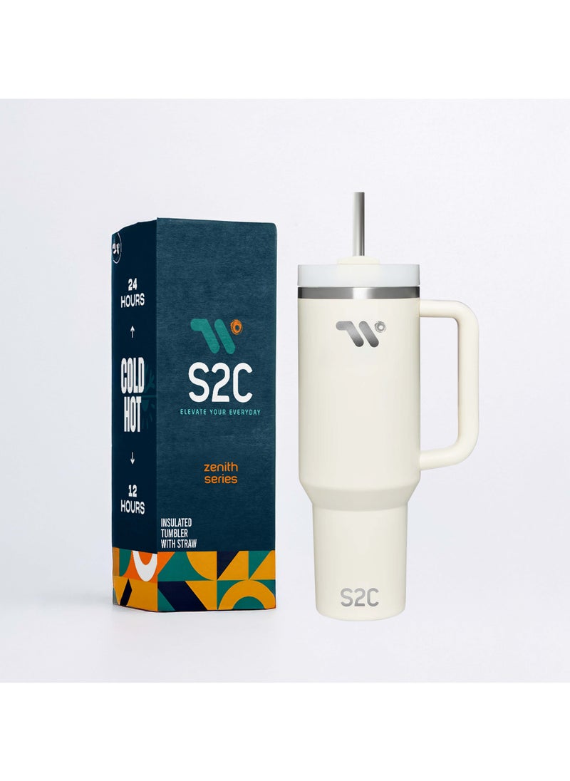 S2C - S2C 40oz Stainless Steel Tumbler with Handle & Straw – Double Wall Vacuum Insulated Travel Mug – Leak-Resistant, BPA-Free, Fits Car Cup Holder - Image 1