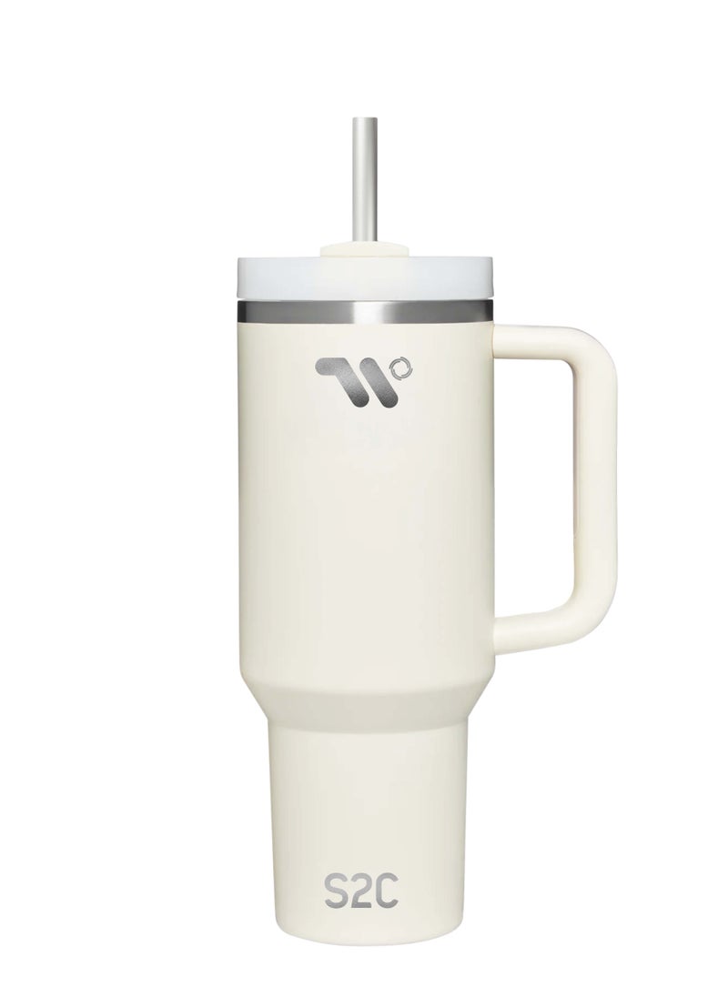 S2C - S2C 40oz Stainless Steel Tumbler with Handle & Straw – Double Wall Vacuum Insulated Travel Mug – Leak-Resistant, BPA-Free, Fits Car Cup Holder - Image 1