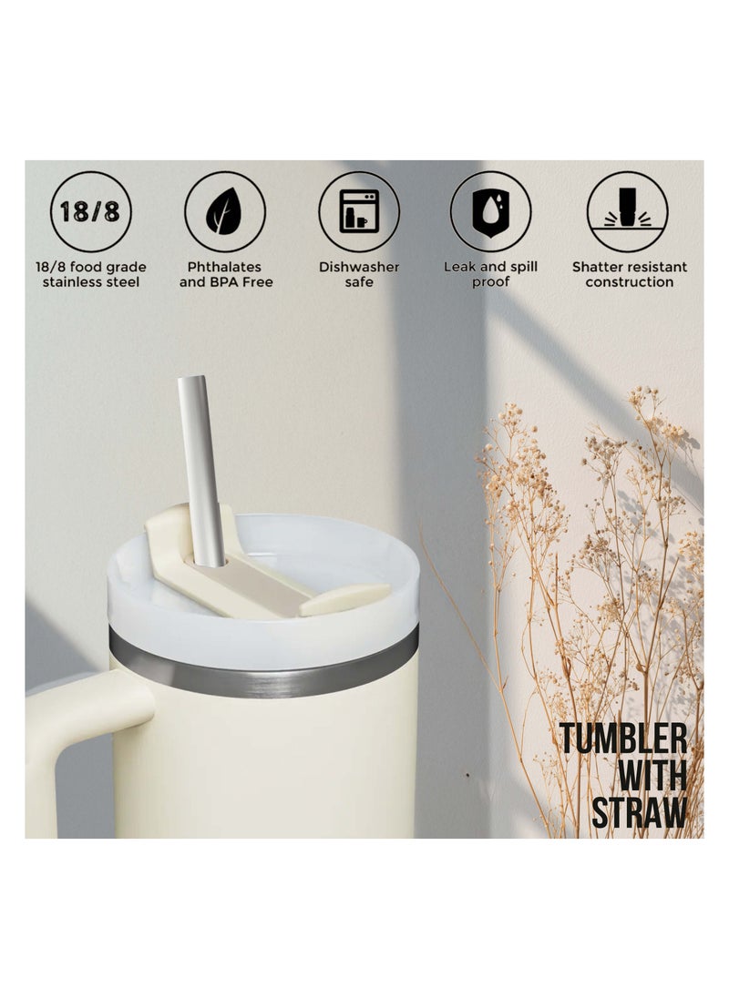 S2C - S2C 40oz Stainless Steel Tumbler with Handle & Straw – Double Wall Vacuum Insulated Travel Mug – Leak-Resistant, BPA-Free, Fits Car Cup Holder - Image 1