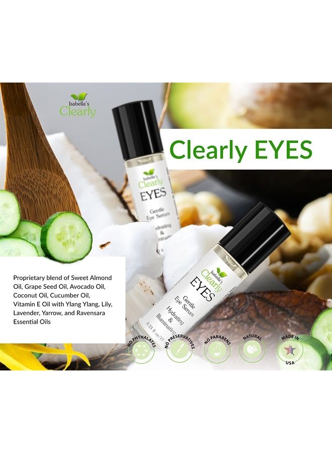 Isabella's Clearly Clearly EYES Natural Anti Aging Eye Serum | Hydrating and Firming Instant Treatment for Tired Puffy Eyes, Dark Circles, Swollen Eyelid, Eye Bags | Cucumber and Avocado Oils | Made in USA - Image 3