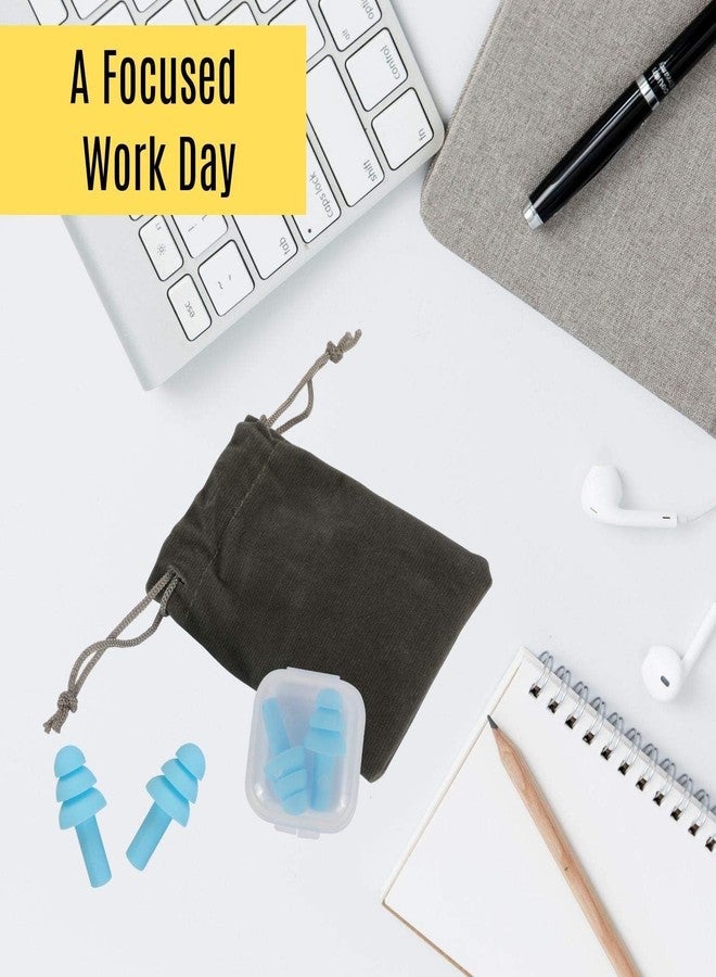 Houseables Reusable Ear Plugs, Silencer Earplugs for Sleeping, 2 Pairs, Blue, Silicone, Waterproof, Hypoallergenic, Concerts, Swimming, Noise Reduction, Airplane, Noise Cancelling - Image 5