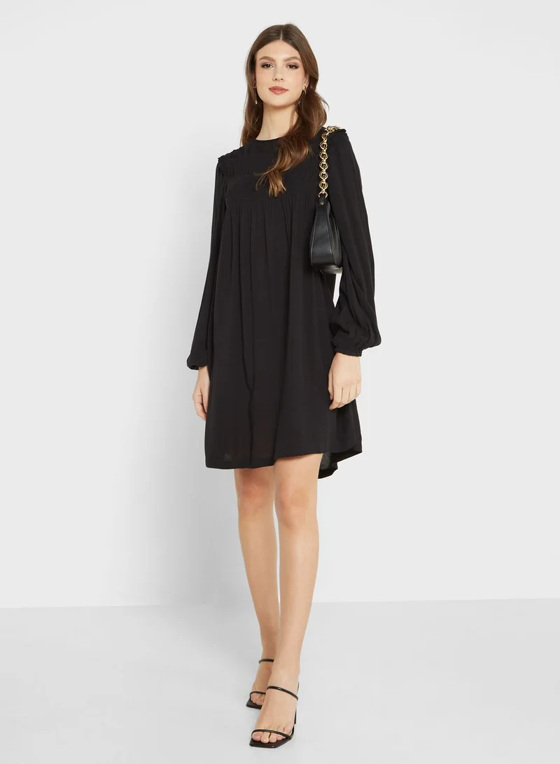 VERO MODA Gathered Long Sleeve Dress