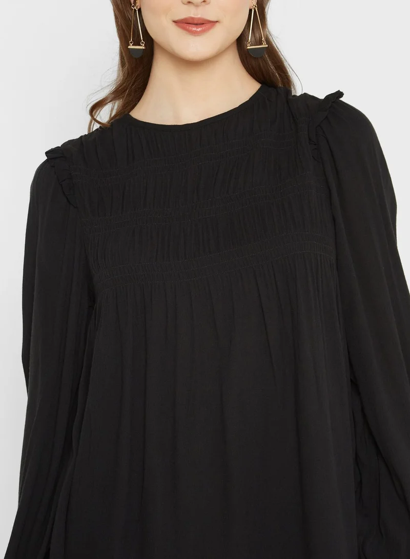 VERO MODA Gathered Long Sleeve Dress
