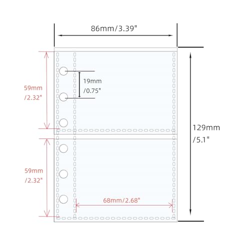 Mogoostry A7 Sheet Protectors for 6 Ring Binder, 20 Sheets Clear Page Protectors Plastic Stamp Card Sleeves Double Layer 2 Pockets Per Page - Image 2