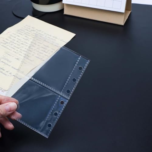 Mogoostry A7 Sheet Protectors for 6 Ring Binder, 20 Sheets Clear Page Protectors Plastic Stamp Card Sleeves Double Layer 2 Pockets Per Page - Image 3