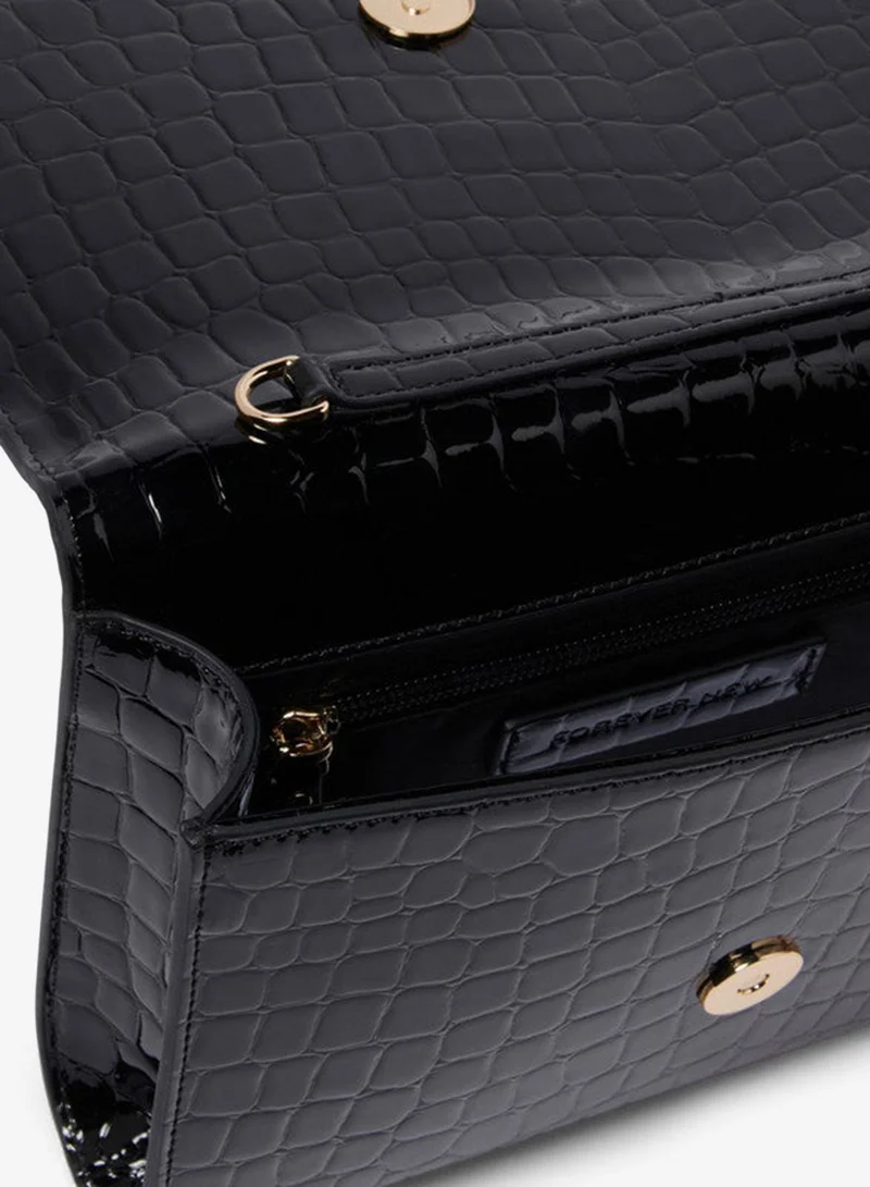 forever new  ROSA Croc Textured Crossbody Bag for Women | Best Price UAE