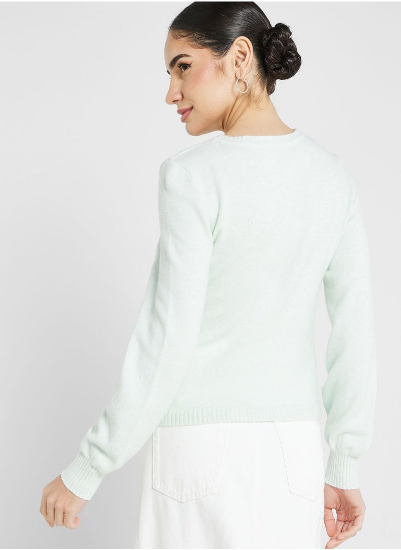 ONLY - Crew Neck Knitted Sweater - Image 1