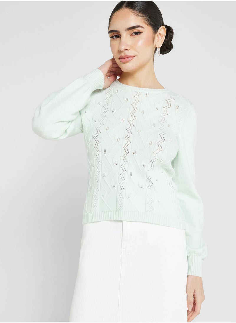 ONLY - Crew Neck Knitted Sweater - Image 1