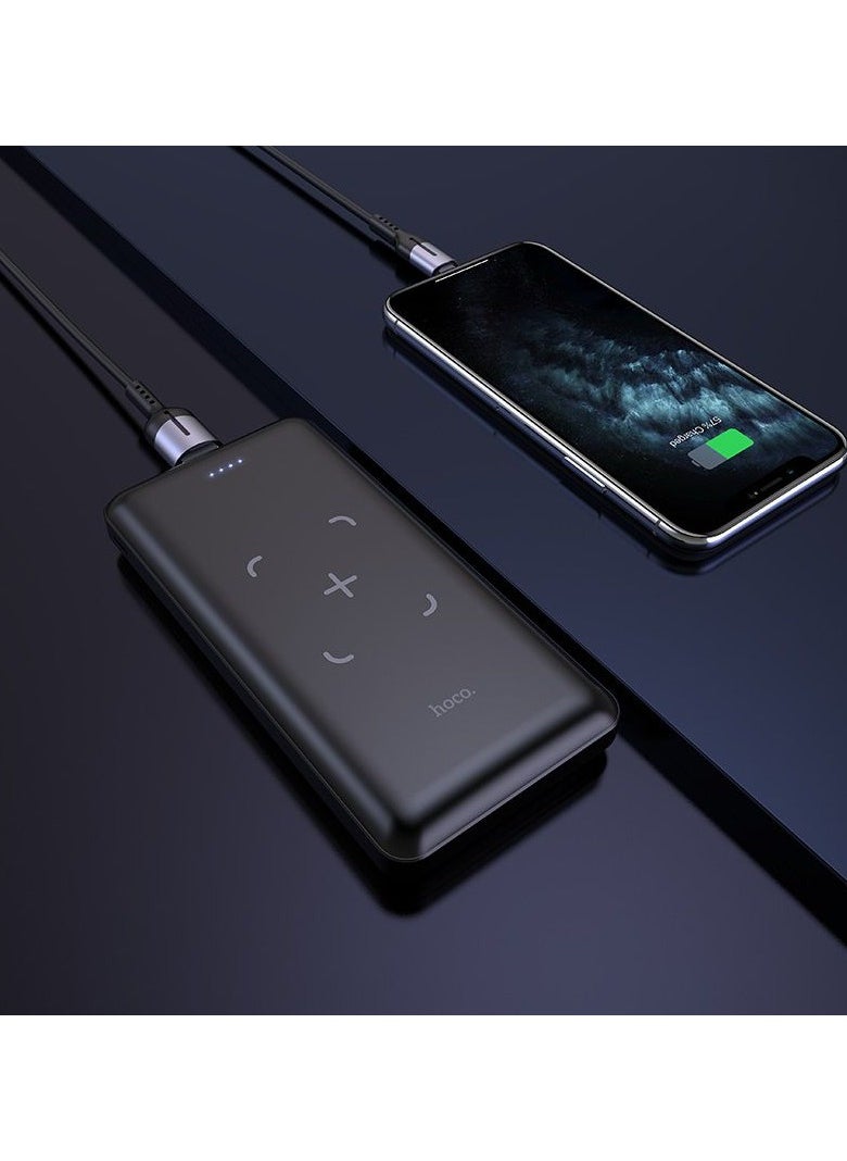 Hoco - HOCO J50 10000mAh Portable Wireless Power Bank with LCD Display, USB Port, 2 Type-C and Micro USB Ports, Compatible with Smartphones, Tablets and Other Devices, Black - Image 1