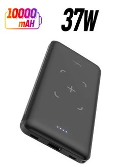 HOCO J50 10000mAh Portable Wireless Power Bank with LCD Display, USB Port, 2 Type-C and Micro USB Ports, Compatible with Smartphones, Tablets and Other Devices, Black