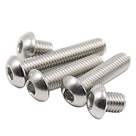 SYLIX SYLIX M4 x 10mm Length Button Head Socket Cap Screws Stainless Steel Bright Finish Allen Button Head Bolt With Nut Washer 10 pcs  - Image 2