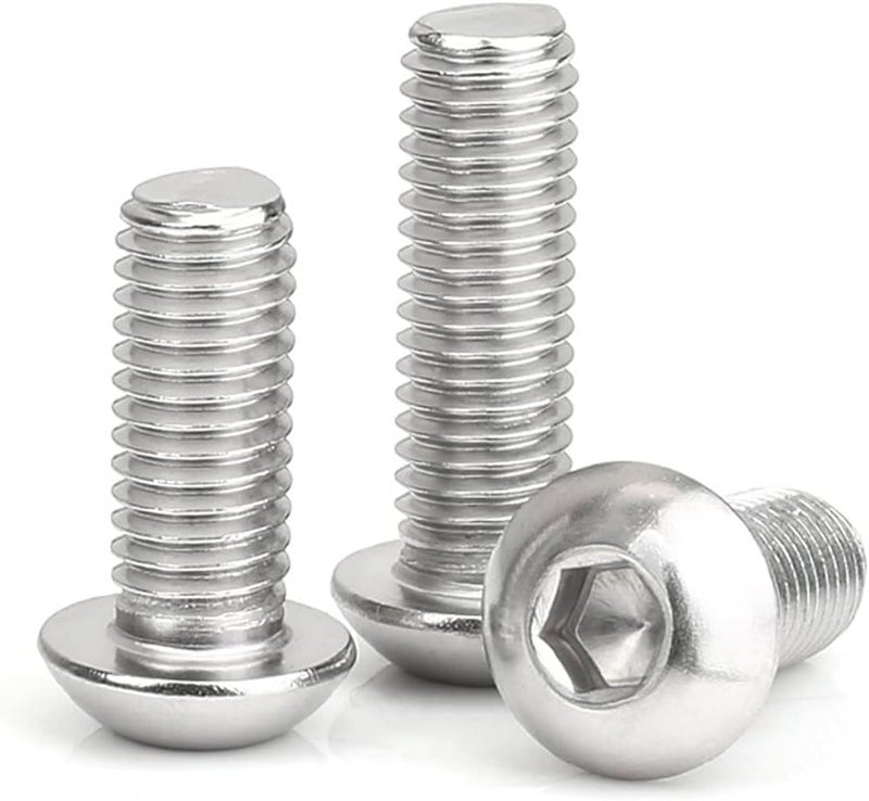 SYLIX SYLIX M4 x 10mm Length Button Head Socket Cap Screws Stainless Steel Bright Finish Allen Button Head Bolt With Nut Washer 10 pcs  - Image 4