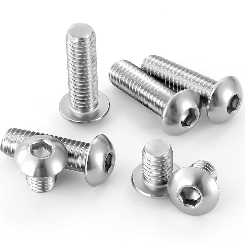 SYLIX SYLIX M4 x 10mm Length Button Head Socket Cap Screws Stainless Steel Bright Finish Allen Button Head Bolt With Nut Washer 10 pcs  - Image 3