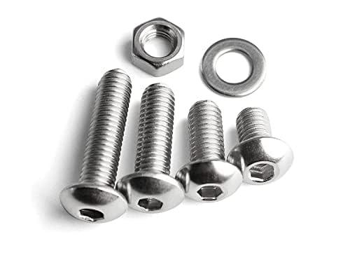 SYLIX SYLIX M4 x 10mm Length Button Head Socket Cap Screws Stainless Steel Bright Finish Allen Button Head Bolt With Nut Washer 10 pcs  - Image 1