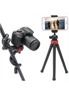 12 Inch Flexible Tripod For iPhone Series, Digital Camera Gopro 7, 2in1 Tripod Stand with Cell Phone holder for iPhone 8 7 6 6s, Android Phone, Gopro and Digital DSLR Cameras