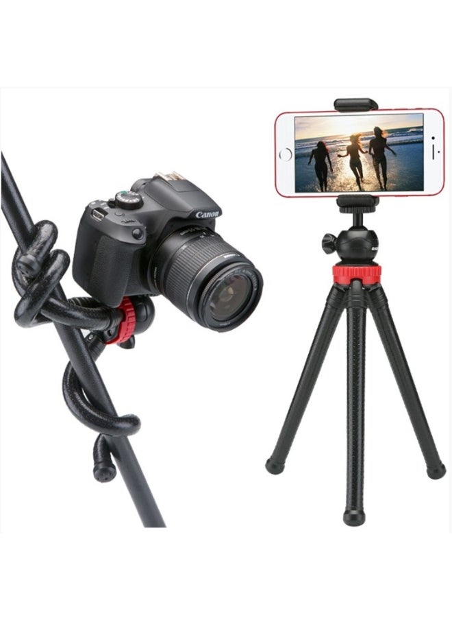DUSALA - 12 Inch Flexible Tripod For iPhone Series, Digital Camera Gopro 7, 2in1 Tripod Stand with Cell Phone holder for iPhone 8 7 6 6s, Android Phone, Gopro and Digital DSLR Cameras - Image 1