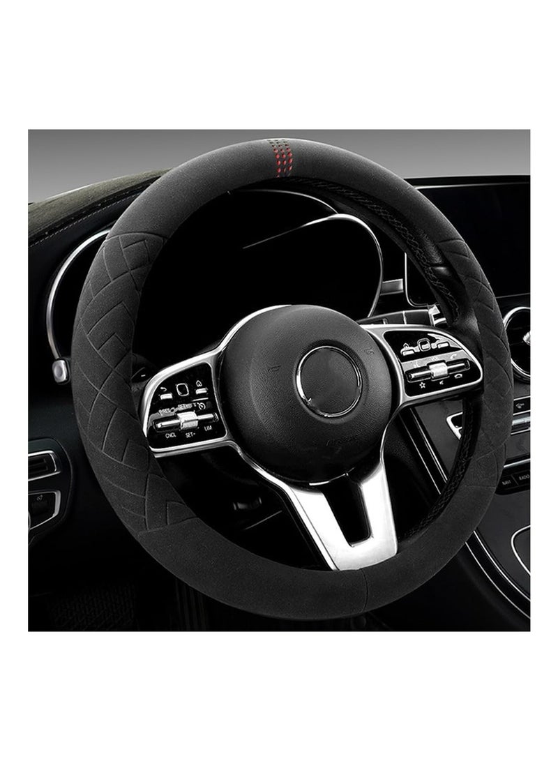SYOSI Suede Steering Wheel Cover for Cars,(14.5-15 inch) Non-Slip Auto Steering Wheel Protector Universal Breathable Steering Wheel Cover Car Steering Wheel Cover Universal Automotive Accessories - Image 1