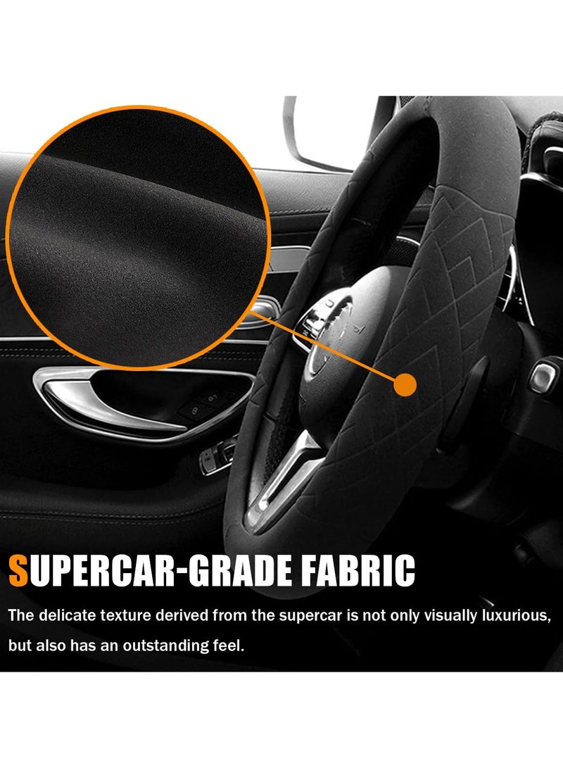 SYOSI Suede Steering Wheel Cover for Cars,(14.5-15 inch) Non-Slip Auto Steering Wheel Protector Universal Breathable Steering Wheel Cover Car Steering Wheel Cover Universal Automotive Accessories - Image 3