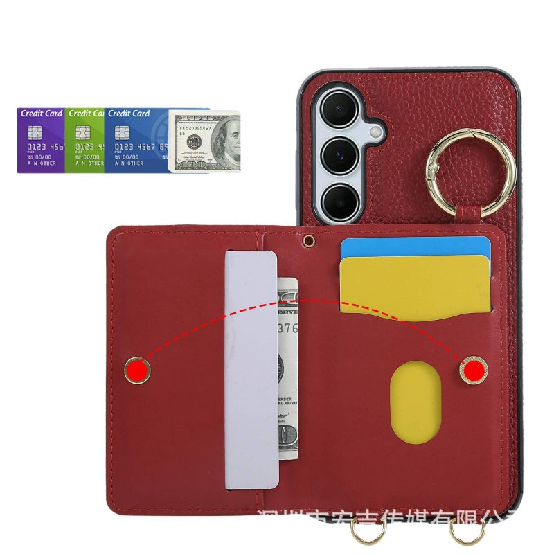 غطاء واقي بTPU + PC لـ Samsung Galaxy S22 مع حامل بطاقات وحامل قائم مع مقاوم للصدمات مع حماية من السقوط باللون Ring Holder بوظيفة حامل من مادة TPU أثناء التنقل للطاولة للمدرسة - Image 5