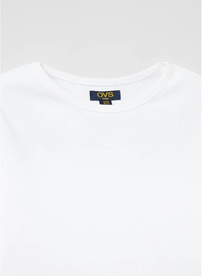 او في اس Long-sleeved T-shirt in cotton
