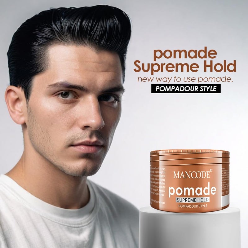 MAN CODE Mancode Hair Styling Pomade Wax for Men 100ml Supreme Hold Glossy Finish NonGreasy WaterBased Formula 24Hour Flexible Hold Strong LongLasting All Hair Types - Image 5