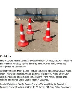 ABBASALI 4 Pcs Safety Cone 50cm With Warning Tape 1pc  - Image 5