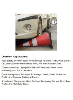 ABBASALI 4 Pcs Safety Cone 50cm With Warning Tape 1pc  - Image 4