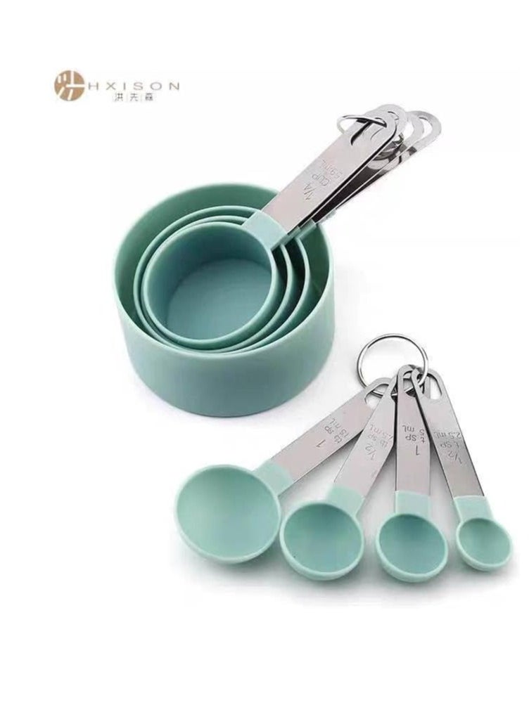Measuring Cups, Reusable Measuring Spoons, Measuring Cups and Spoons for Baking, Stainless Steel Measuring Cups, 8 Piece Measuring Cups and Spoons Set for Baking