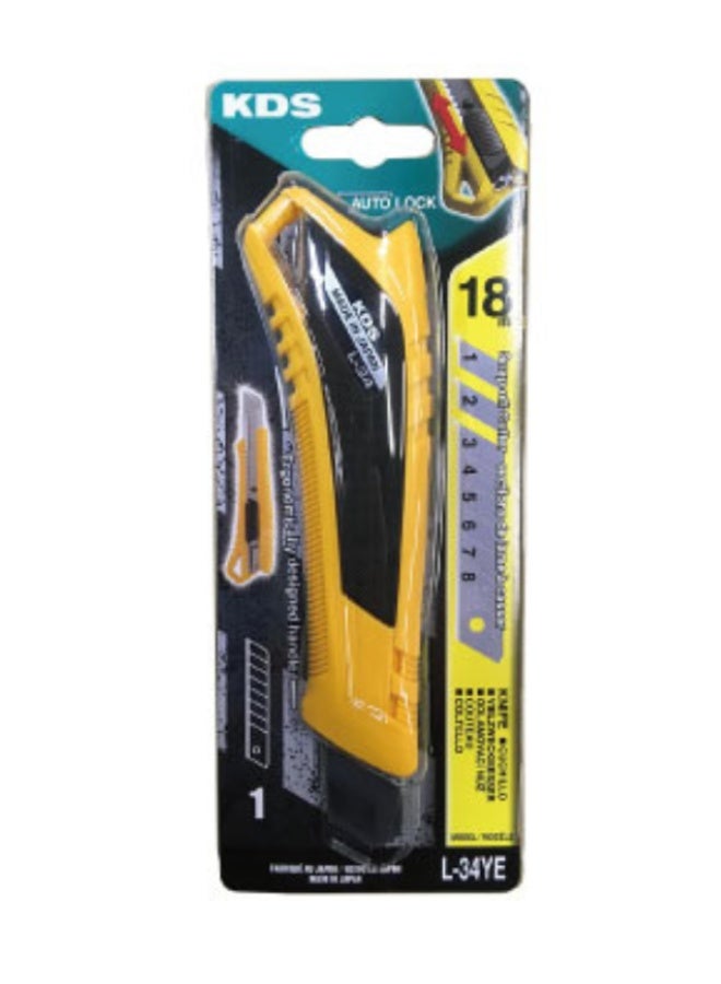 KDS L-34YE 18mm Auto Lock Cutter – Heavy Duty, Rubberized Grip, Ergonomic Handl - Image 3