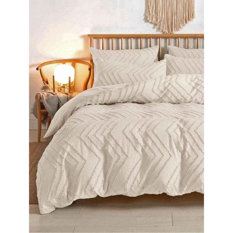 نانكو Nanko 2 Pack Size Size Size Sams Set Beige Boho Tufted Soft Microfiber Plowscases Modern Farmhouse Plowshams للرجال والمرأة 20 × 26 بوصة - Image 2