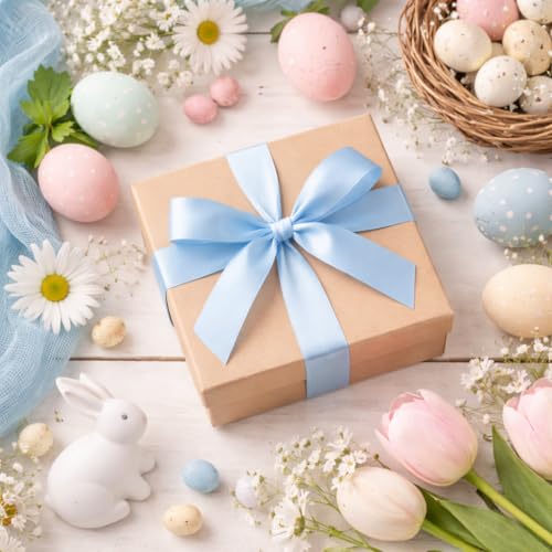 LilyRin Light Blue Ribbon 1-1/2 Inches 36 Yards Satin Roll Baby Shower Perfect for Art Wedding Wreath 1.5 Packing Birthday Flower Bouquets DIY Hair Bows Accessories Scrapbooking Wrapping Christmas Handmade - Image 2