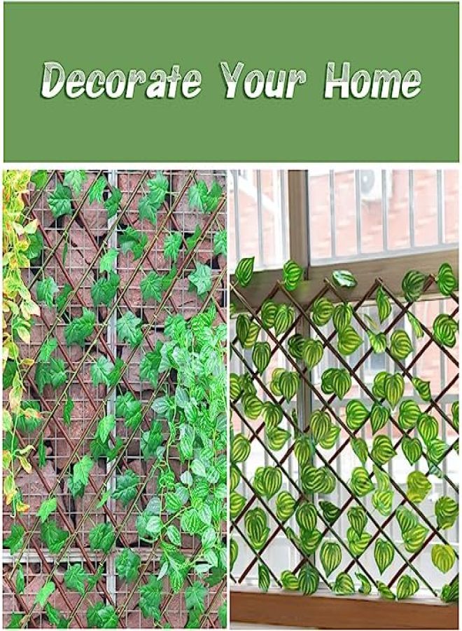 Artificial Fence Wooden Hedges Fence Privacy Fence Screen Green Vine Faux Leaf Decoration Outdoor Garden Decor - Image 4