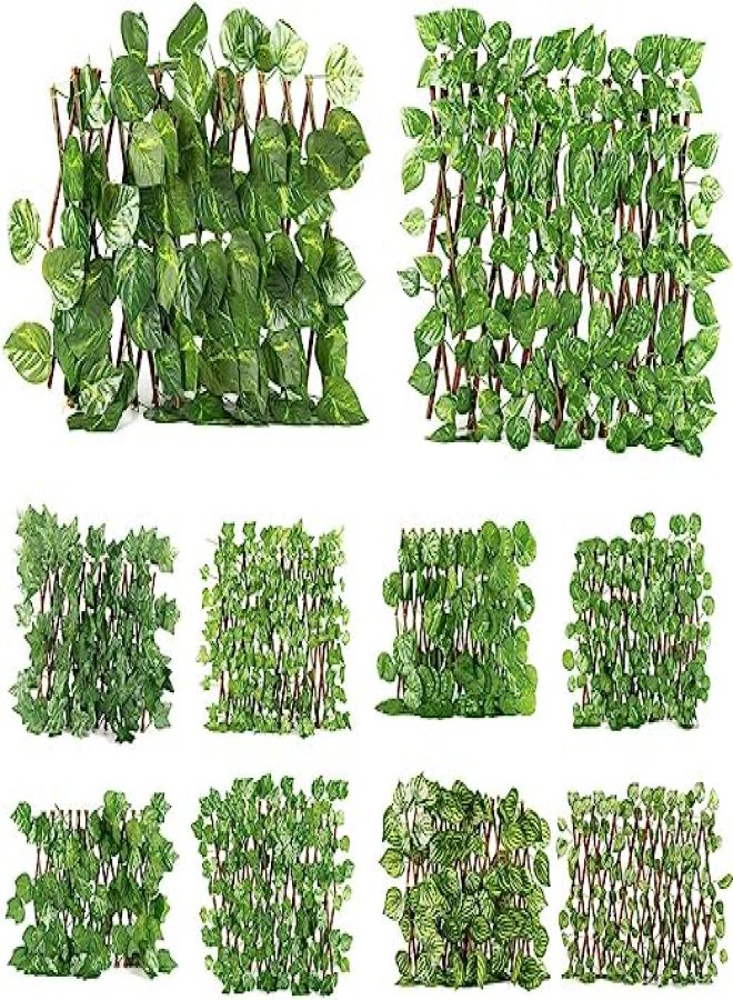 Artificial Fence Wooden Hedges Fence Privacy Fence Screen Green Vine Faux Leaf Decoration Outdoor Garden Decor - Image 3