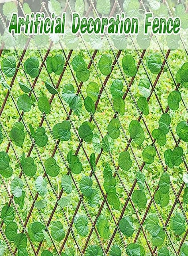 Artificial Fence Wooden Hedges Fence Privacy Fence Screen Green Vine Faux Leaf Decoration Outdoor Garden Decor - Image 2