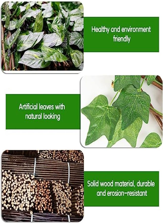Artificial Fence Wooden Hedges Fence Privacy Fence Screen Green Vine Faux Leaf Decoration Outdoor Garden Decor - Image 5