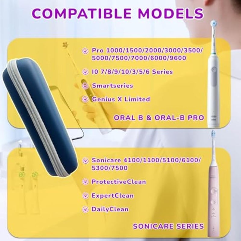 Toothbrush Travel Case for Oral-B Pro 1000 5000 7500 7000 6000 9600 / Philips for Sonicare for ProtectiveClean 4100 6100 5100 6500 7500 Electric Toothbrush, (CASE ONLY!) Portable Protective Container - Image 3