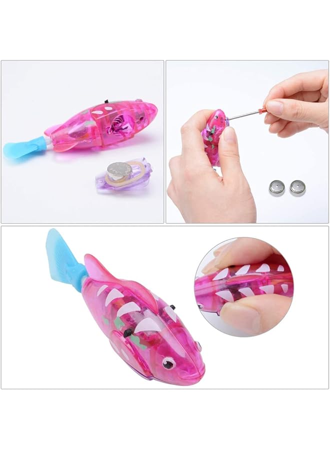 SYOSI Led Water Activated Robot Fish Toy For Cats & Kids 4 Pcs Colorful Swimming Bathtub Toys Fun Birthday Gift For Toddlers Boys & Girls - Image 5