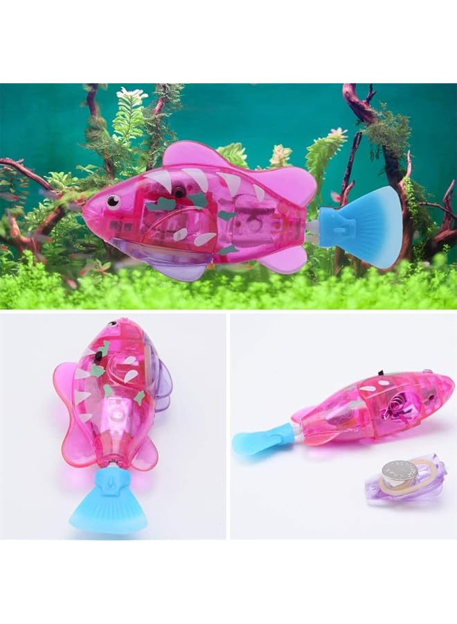 SYOSI Led Water Activated Robot Fish Toy For Cats & Kids 4 Pcs Colorful Swimming Bathtub Toys Fun Birthday Gift For Toddlers Boys & Girls - Image 3