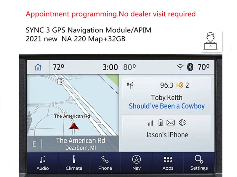 Generic Heffchi for Sync 3 GPS Navigation Module/APIM, 2023 Upgrade Featuring Apple CarPlay & Android Auto, Latest NA 222 Map+32GB, for F-150 - Image 2