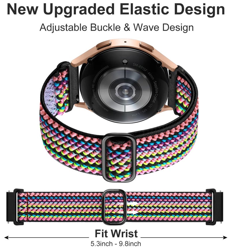 Lerobo Elastic Bands for Samsung Galaxy Watch 40mm, 44mm, 46mm, 42mm, 40mm - Stretchy Nylon Material with Adjustable Metal Buckle Design - Image 3