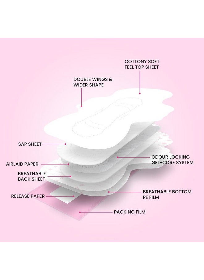 everteen Combo 40 Xxl Soft Neem Safflower Sanitary Pads For Women With Free Menstrual Period Pain Relief Cramps Roll-On  - Image 3