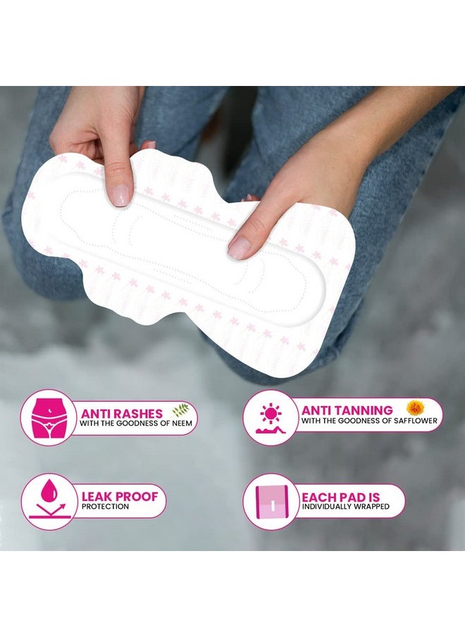 everteen Combo 40 Xxl Soft Neem Safflower Sanitary Pads For Women With Free Menstrual Period Pain Relief Cramps Roll-On  - Image 2